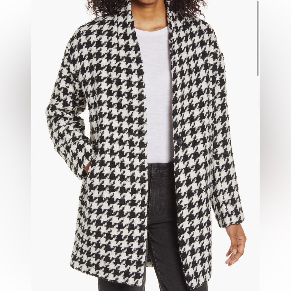 Blank NYC Cocoon Houndstooth Coat